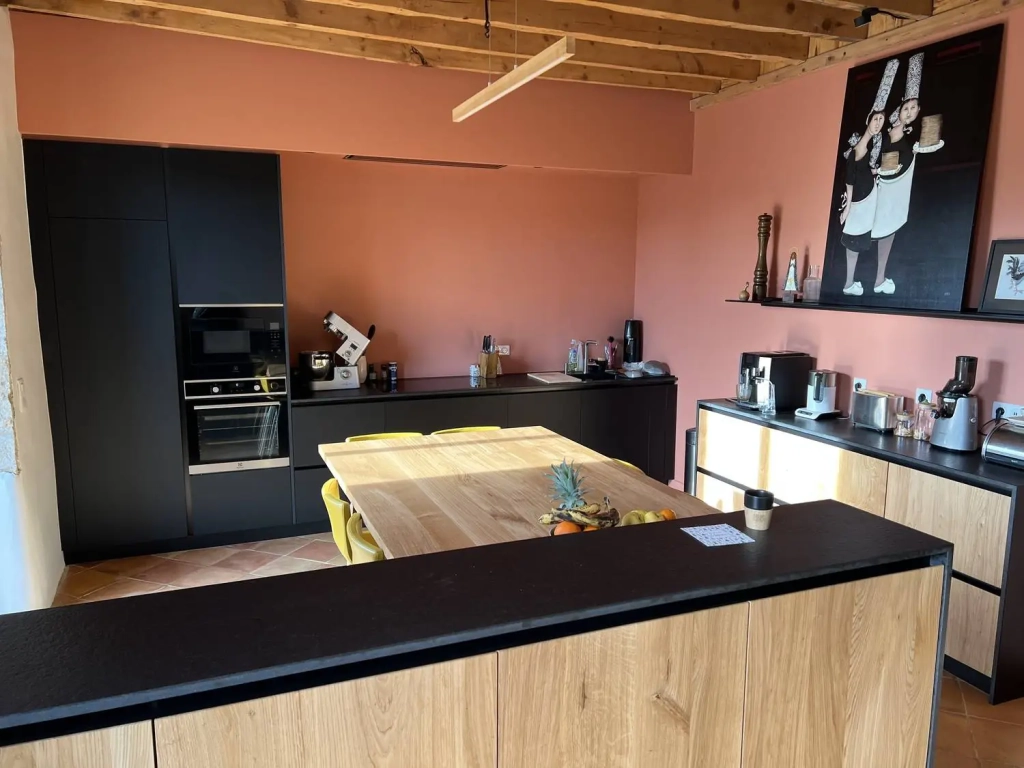 Conception d'une cuisine sur mesure en granit noir Zimbabwé à Lyon