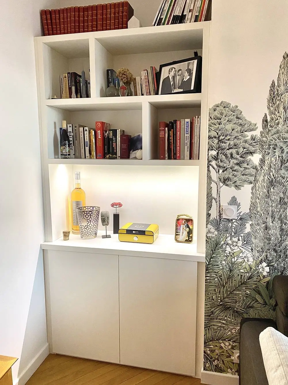 Bibliothèque sur mesure avec bar à Lyon 2ème