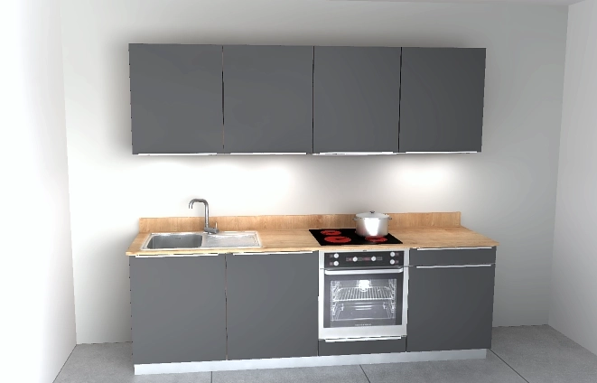 Typologie T2 équipée  (240 cm de longueur) à 4 400 euros TTC avec pose